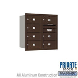 Salsbury Industries 3708D-07ZRP-07-RP 4C Horizontal Mailbox 8 Door High Rear Loading Private Access Bronze