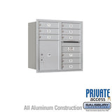 Salsbury Industries 3708D-09ARP-09-RP 4C Horizontal Mailbox 8 Door High Rear Loading Private Access Aluminum