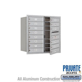 Salsbury Industries 3708D-14AFP-14-FP 4C Horizontal Mailbox 8 Door High Front Loading Private Access Aluminum