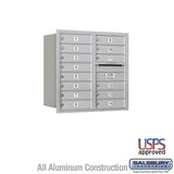 Salsbury Industries 3708D-14ARU-14-RU 4C Horizontal Mailbox 8 Door High Rear Loading USPS Access Aluminum