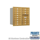 Salsbury Industries 3708D-14GRP-14-RP 4C Horizontal Mailbox 8 Door High Rear Loading Private Access Gold