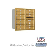Salsbury Industries 3708D-14GRU-14-RU 4C Horizontal Mailbox 8 Door High Rear Loading USPS Access Gold
