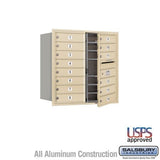 Salsbury Industries 3708D-14SFU sandstone horizontal mailbox usps access