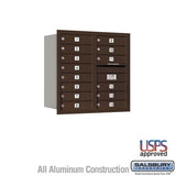 Salsbury Industries 3708D-14ZRU-14-RU 4C Horizontal Mailbox 8 Door High Rear Loading USPS Access Bronze
