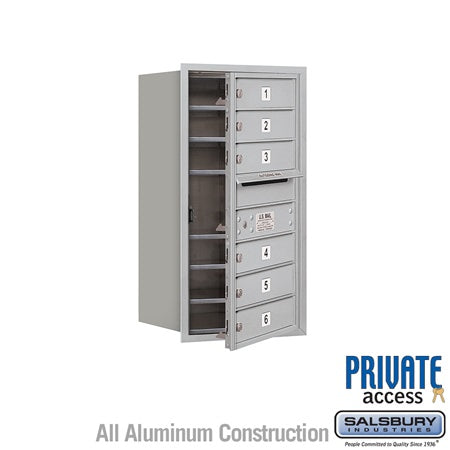 Salsbury Industries 3708S-06AFP aluminum horizontal mailbox private access