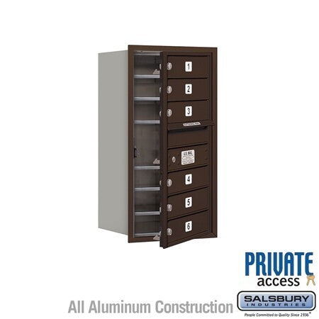 Salsbury Industries 3708S-06ZFP bronze horizontal mailbox private access