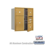 Salsbury Industries 3709D-04GFU-04-FU 4C Horizontal Mailbox 9 Door High Front Loading USPS Access Gold