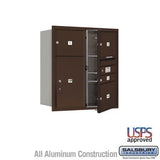 Salsbury Industries 3709D-04ZFU-04-FU 4C Horizontal Mailbox 9 Door High Front Loading USPS Access Bronze