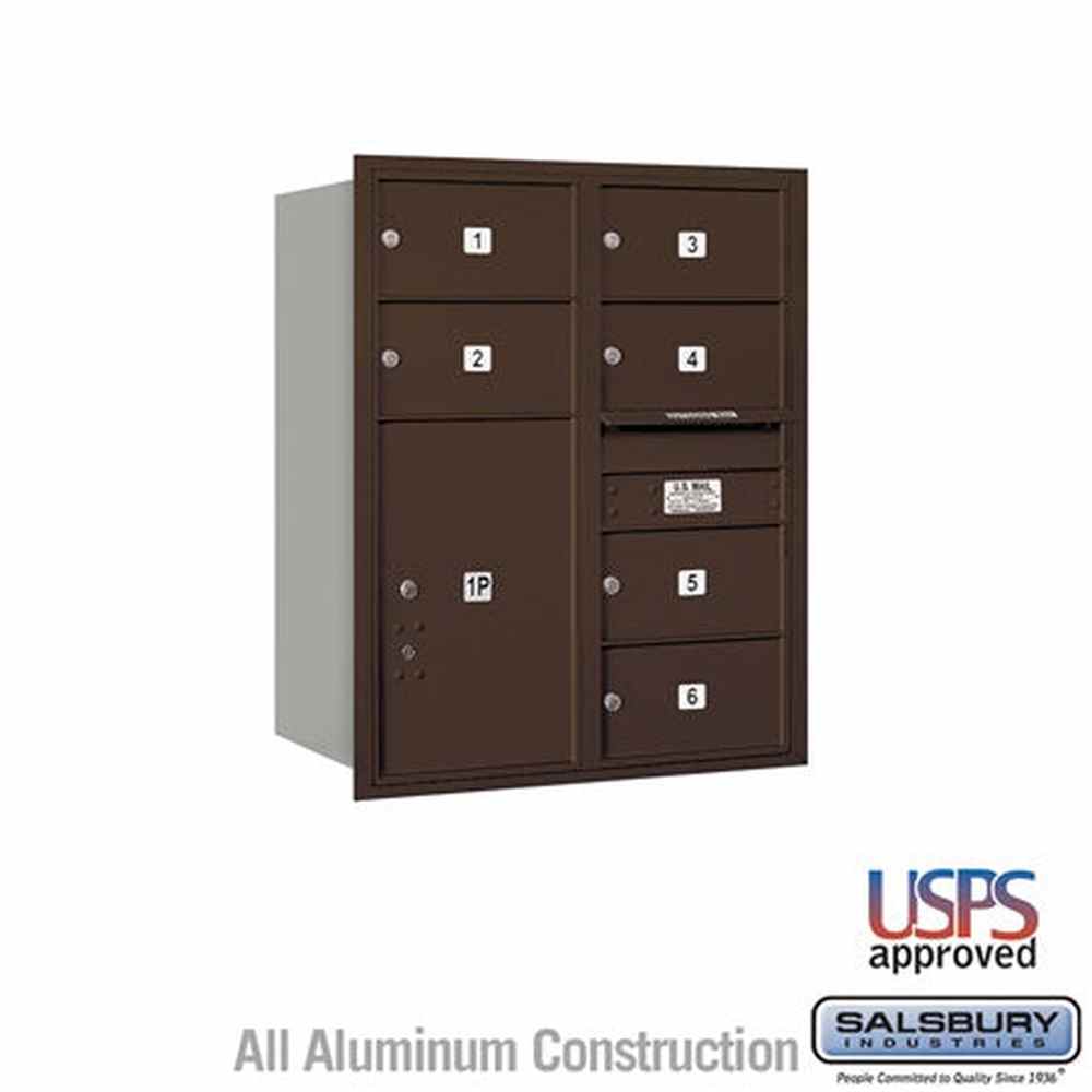 Salsbury Industries 3710D-06ZRU bronze horizontal mailbox usps access