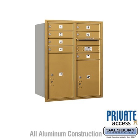 Salsbury Industries 3710D-07GRP gold horizontal mailbox private access