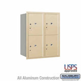 Salsbury Industries 3710D-4PSRU sandstone horizontal mailbox usps access