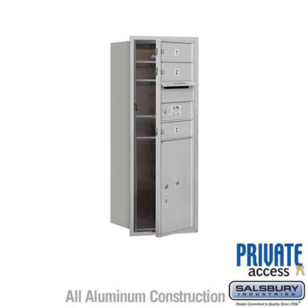 Salsbury Industries 3710S-03AFP aluminum horizontal mailbox private access