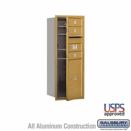 Salsbury Industries 3710S-03GFU gold horizontal mailbox usps access