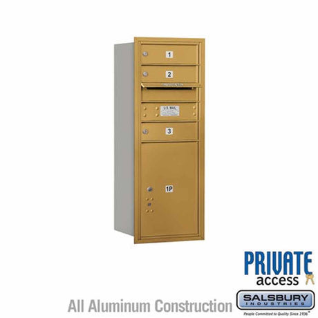 Salsbury Industries 3710S-03GRP gold horizontal mailbox private access