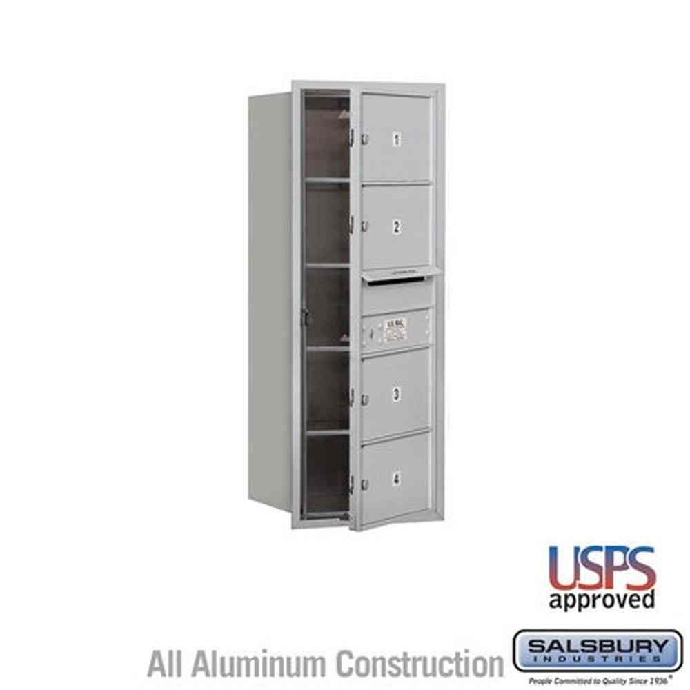 Salsbury Industries 3710S-04AFU aluminum horizontal mailbox usps access