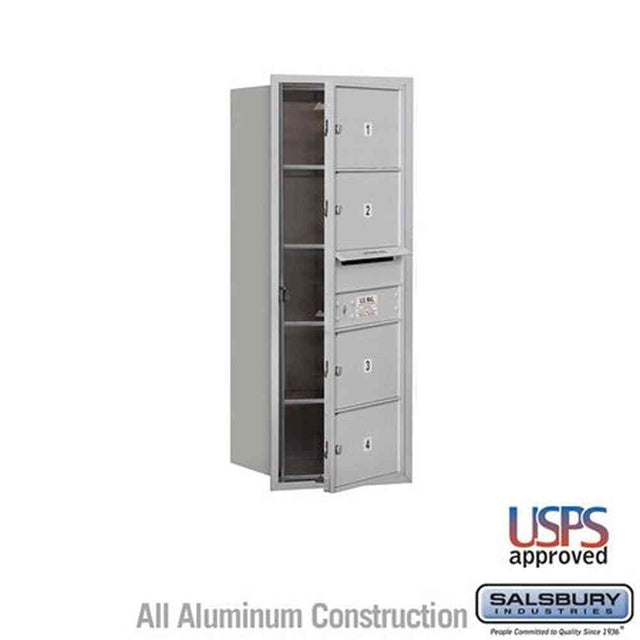 Salsbury Industries 3710S-04AFU aluminum horizontal mailbox usps access