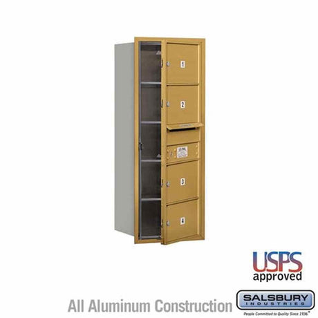 Salsbury Industries 3710S-04GFU gold horizontal mailbox usps access