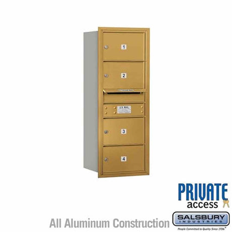 Salsbury Industries 3710S-04GRP gold horizontal mailbox private access