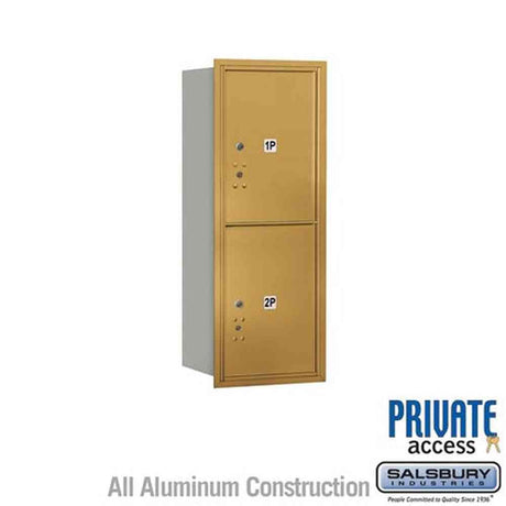 Salsbury Industries 3710S-2PGRP gold horizontal mailbox private access