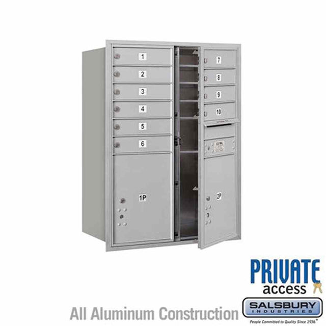 Salsbury Industries 3711D-10AFP aluminum horizontal mailbox private access