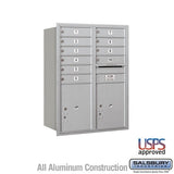 Salsbury Industries 3711D-10ARU aluminum horizontal mailbox usps access