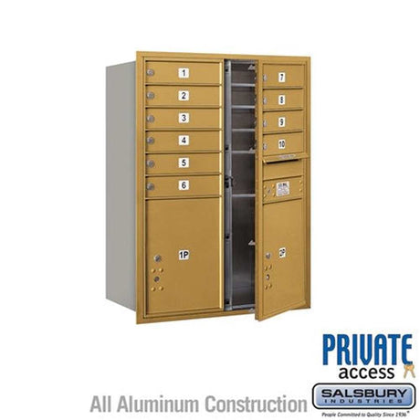 Salsbury Industries 3711D-10GFP gold horizontal mailbox private access