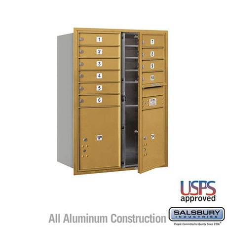 Salsbury Industries 3711D-10GFU gold horizontal mailbox usps access
