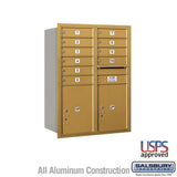 Salsbury Industries 3711D-10GRU gold horizontal mailbox usps access