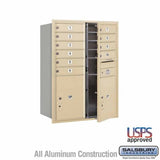 Salsbury Industries 3711D-10SFU sandstone horizontal mailbox usps access
