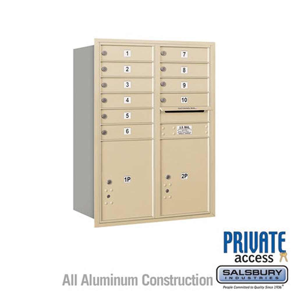 Salsbury Industries 3711D-10SRP sandstone horizontal mailbox private access