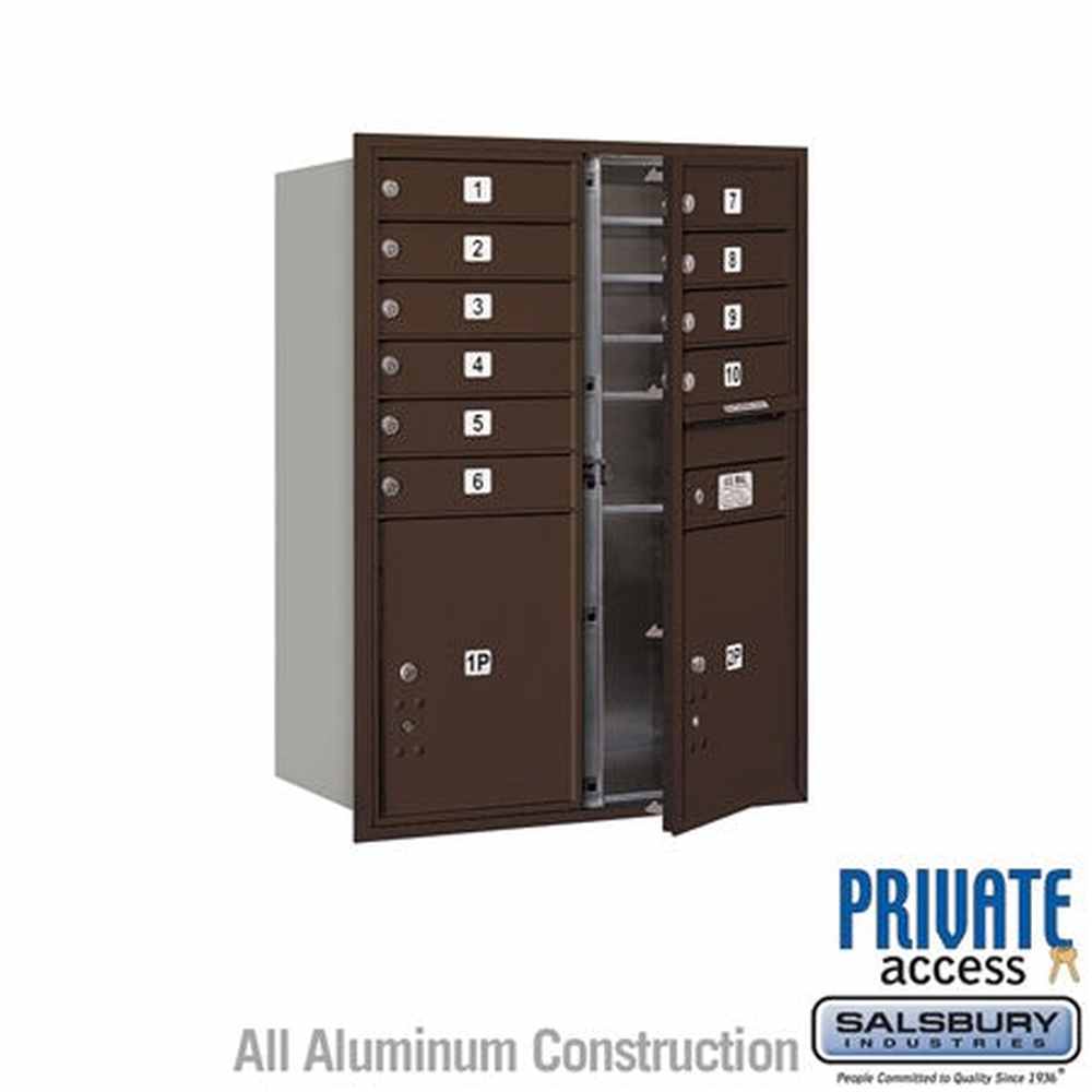 Salsbury Industries 3711D-10ZFP bronze horizontal mailbox private access