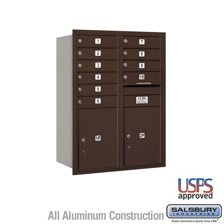 Salsbury Industries 3711D-10ZRU bronze horizontal mailbox usps access