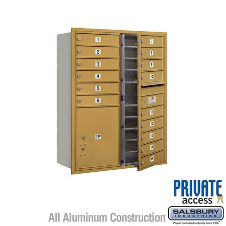 Salsbury Industries 3711D-15GFP gold horizontal mailbox private access