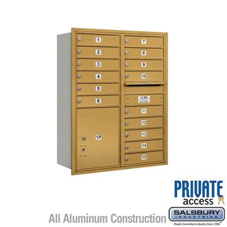 Salsbury Industries 3711D-15GRP gold horizontal mailbox private access