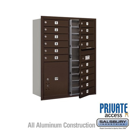 Salsbury Industries 3711D-15ZFP bronze horizontal mailbox private access