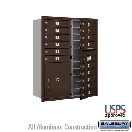 Salsbury Industries 3711D-15ZFU horizontal mailbox usps access, additional view
