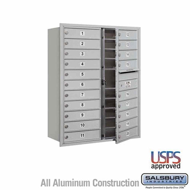 Salsbury Industries 3711D-20AFU aluminum horizontal mailbox usps access
