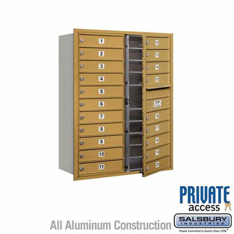 Salsbury Industries 3711D-20GFP gold horizontal mailbox private access