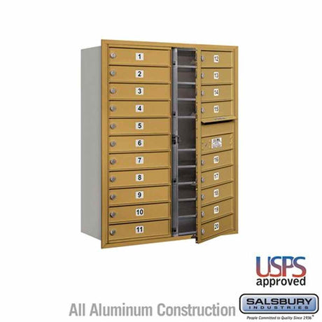 Salsbury Industries 3711D-20GFU gold horizontal mailbox usps access