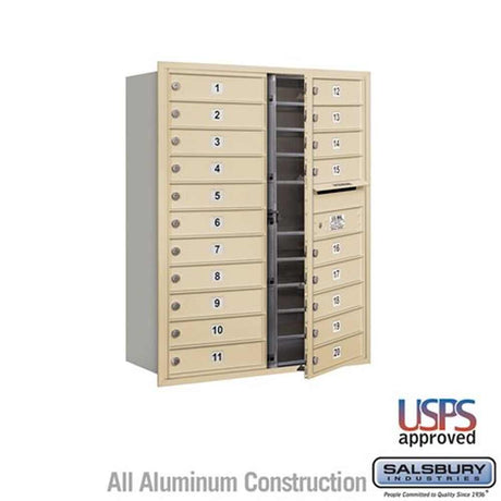 Salsbury Industries 3711D-20SFU sandstone horizontal mailbox usps access