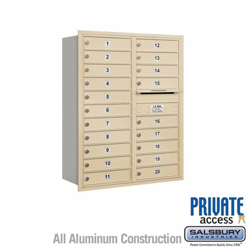 Salsbury Industries 3711D-20SRP sandstone horizontal mailbox private access