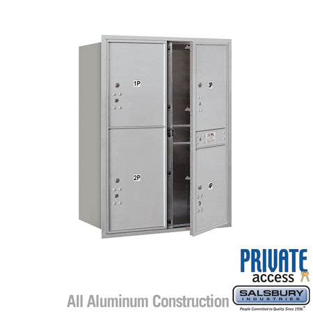 Salsbury Industries 3711D-4PAFP aluminum horizontal mailbox private access