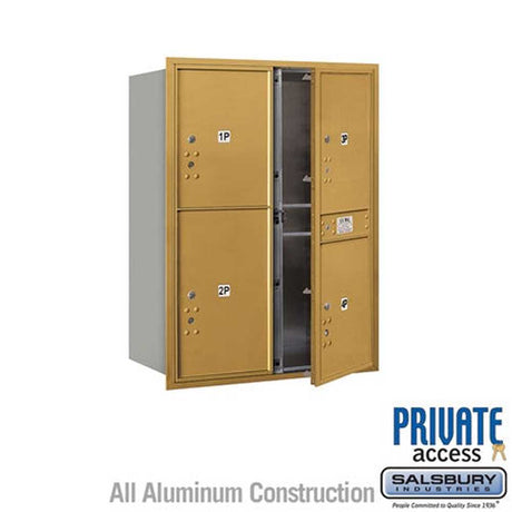 Salsbury Industries 3711D-4PGFP gold horizontal mailbox private access