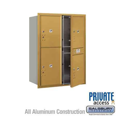 Salsbury Industries 3711D-4PGFP gold horizontal mailbox private access