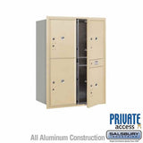 Salsbury Industries 3711D-4PSFP sandstone horizontal mailbox private access