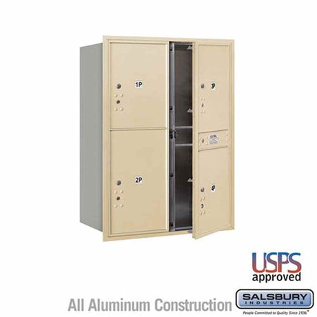 Salsbury Industries 3711D-4PSFU sandstone horizontal mailbox usps access
