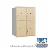 Salsbury Industries 3711D-4PSRP sandstone horizontal mailbox private access