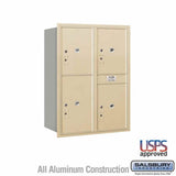 Salsbury Industries 3711D-4PSRU sandstone horizontal mailbox usps access