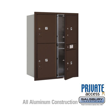 Salsbury Industries 3711D-4PZFP bronze horizontal mailbox private access