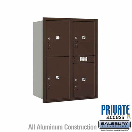 Salsbury Industries 3711D-4PZRP bronze horizontal mailbox private access